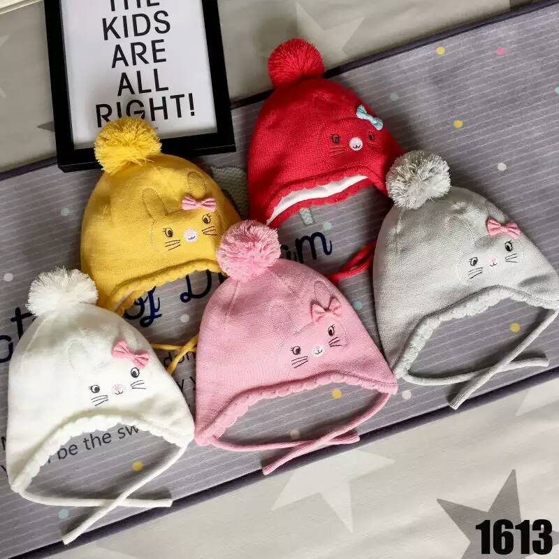 2件包邮 爱的热浪女宝宝帽子 婴儿毛线帽子 品牌儿童帽子1613