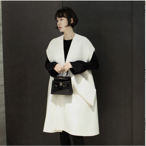 2016秋冬季新款韩版显瘦羊绒呢子大衣女宽松中长款加厚毛呢外套
