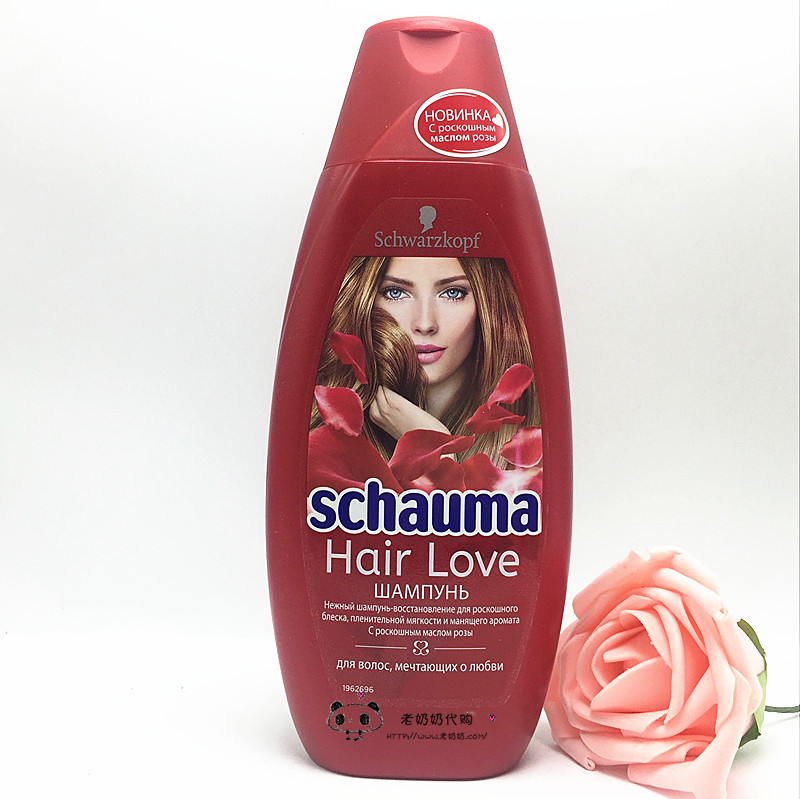 俄罗斯代购Schwarzkopf施华蔻玫瑰精华提取洗发水不含硅油380ml