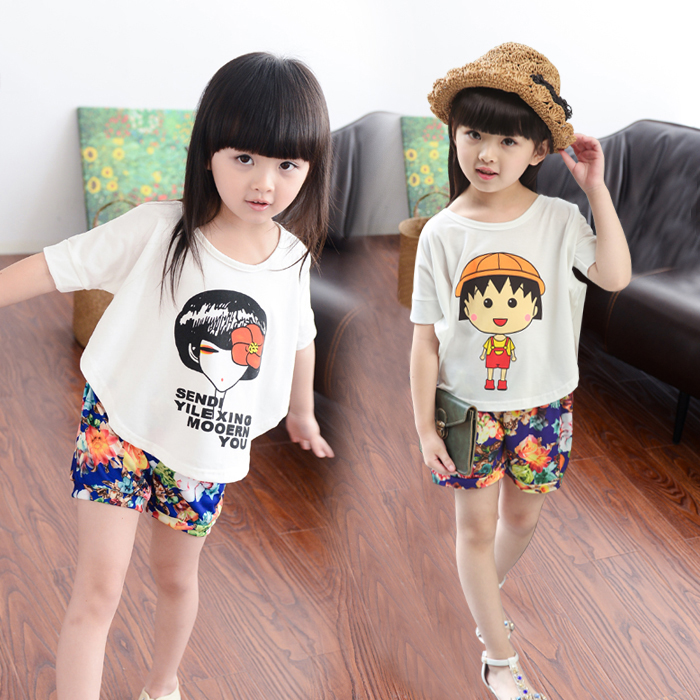 【天天特价】女童夏装2016新款韩版套装3-4-5-7-9岁蝙蝠衫两件套折扣优惠信息
