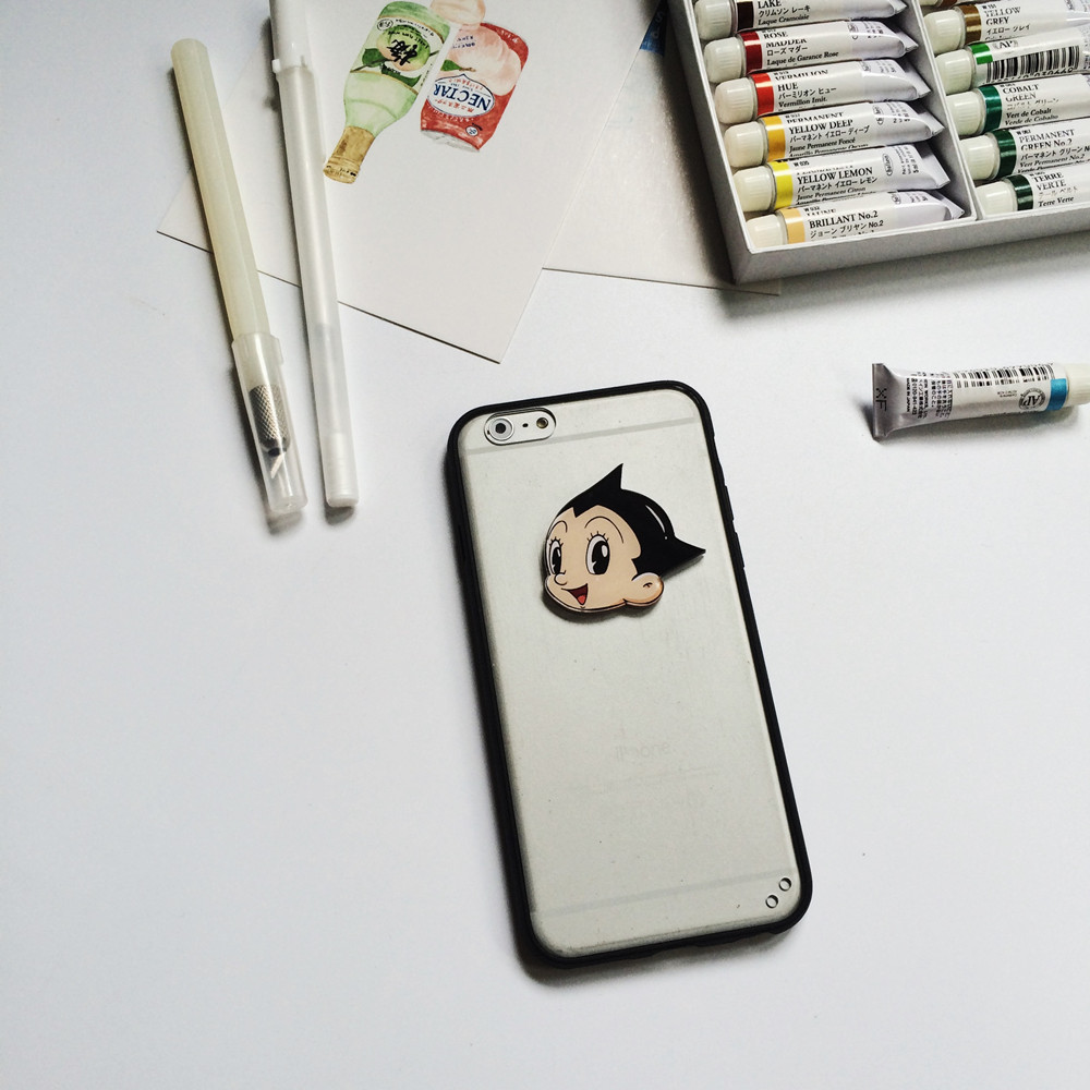 包邮 iphone6s tpu贴片大头铁臂阿童木手机壳 DIY卡通苹果6plus