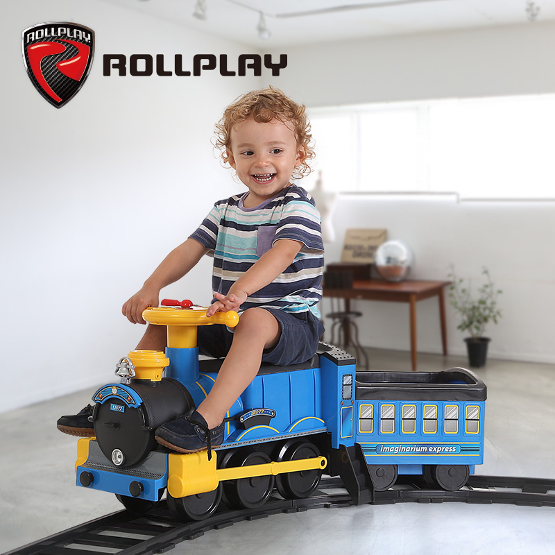 rollplay如雷儿童电动车可坐人冒烟宝宝轨道小火车室内婴折扣优惠信息