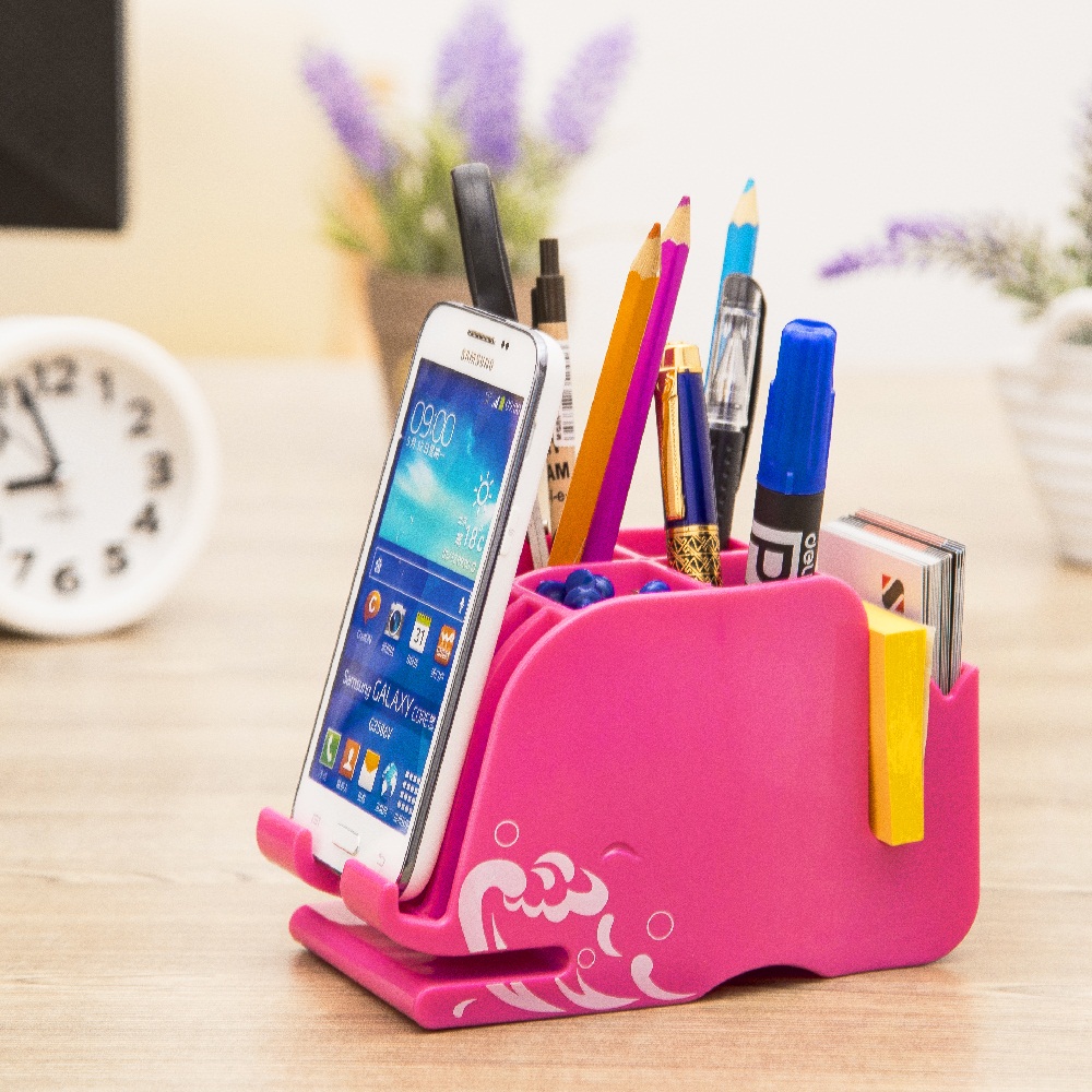 iphone桌面手机支架座韩个性创意笔筒桶盒学生办公用品教师礼物