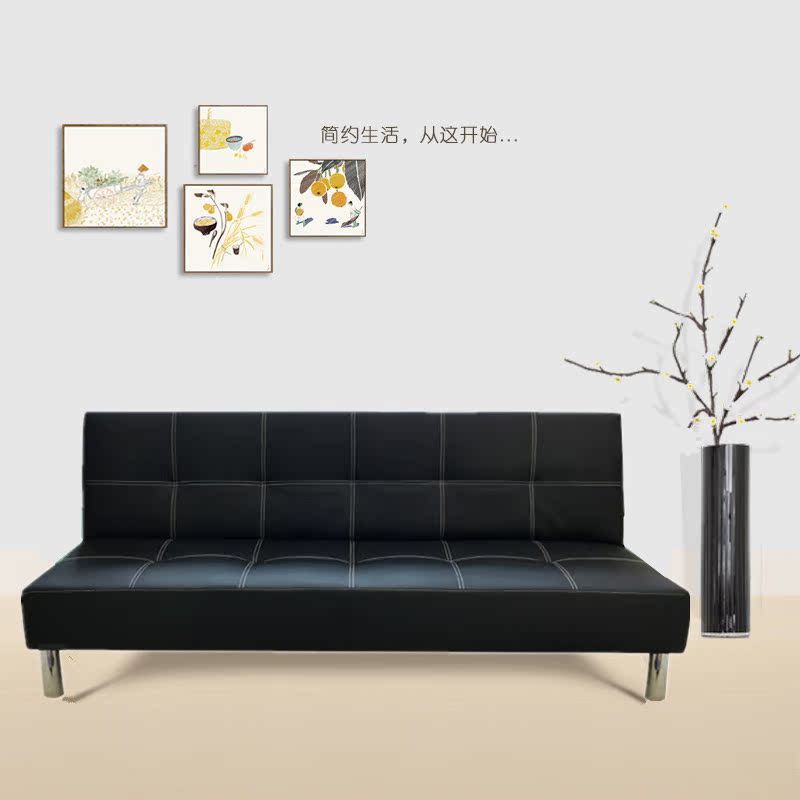 多功能沙发床可折叠1.8米小户型皮沙发现代简约两用实木沙发