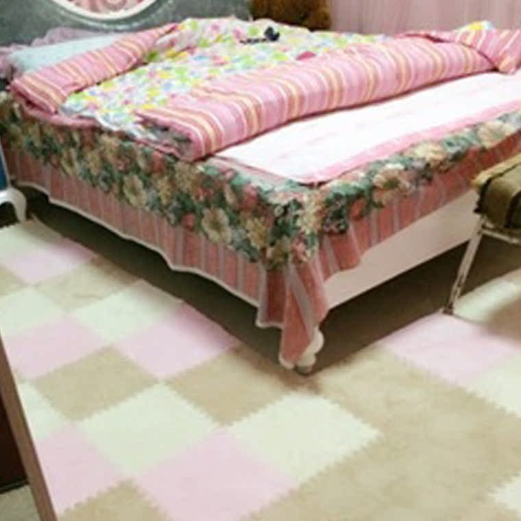拼接绒垫地垫绒面地毯 可手洗eva泡沫垫卧室满铺进门客厅家用地板