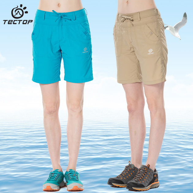 Tectop正品探拓户外女款速干短裤三分快干吸湿排汗透气夏季新品