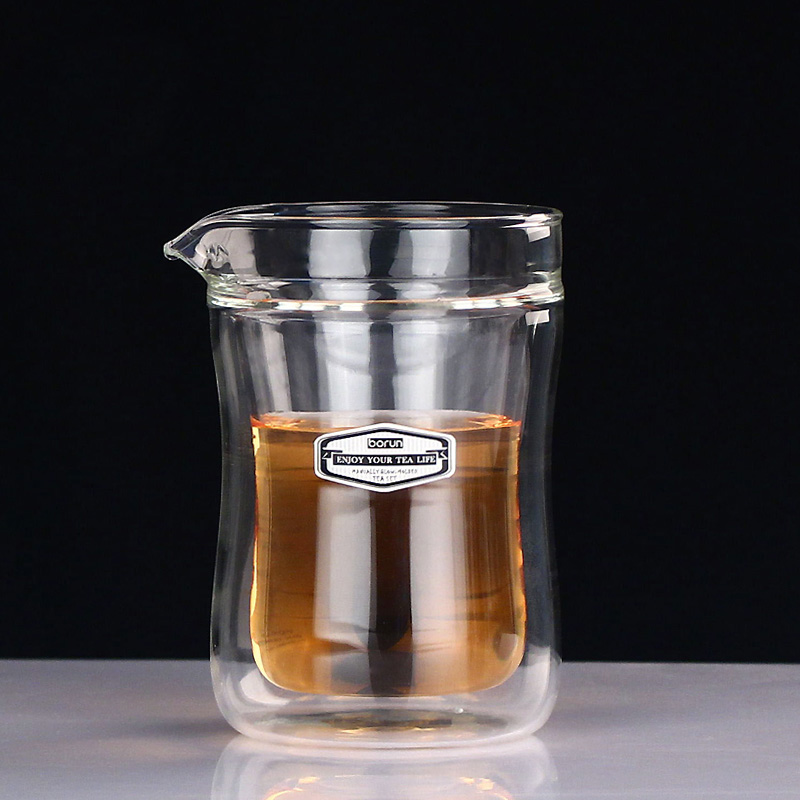 borun公道杯加厚双层耐热玻璃茶海茶具台湾耐高温过滤网功夫茶具