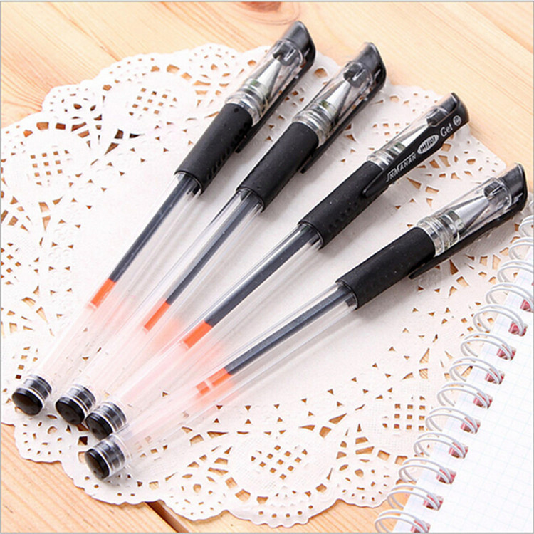 中性笔创意韩国文具黑碳素签字笔黑色商务金属笔礼品0.5mm水笔