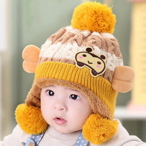 秋冬婴儿帽子3-6-12个月宝宝帽子0-1岁儿童毛线帽小孩护耳帽男女折扣优惠信息