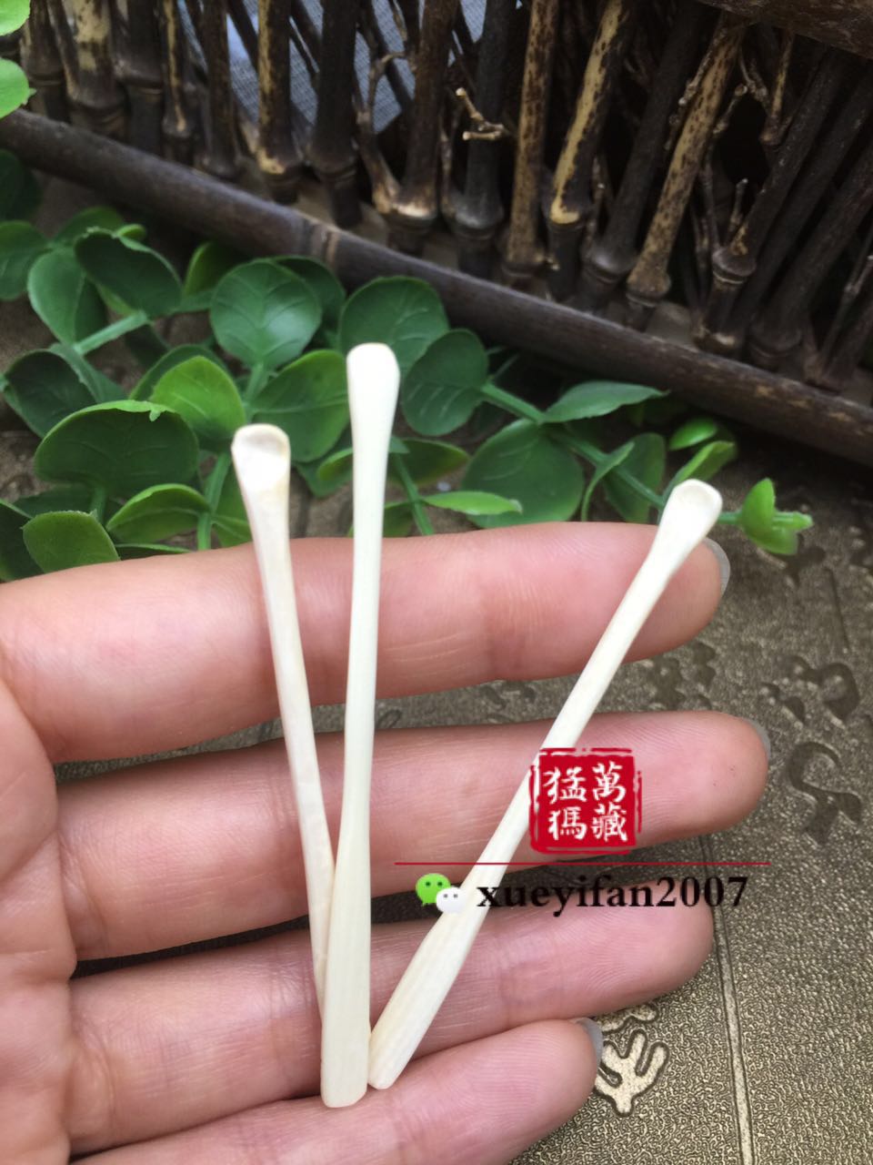 天然猛犸象牙制品竹节掏耳勺牙雕随机发货支持检测