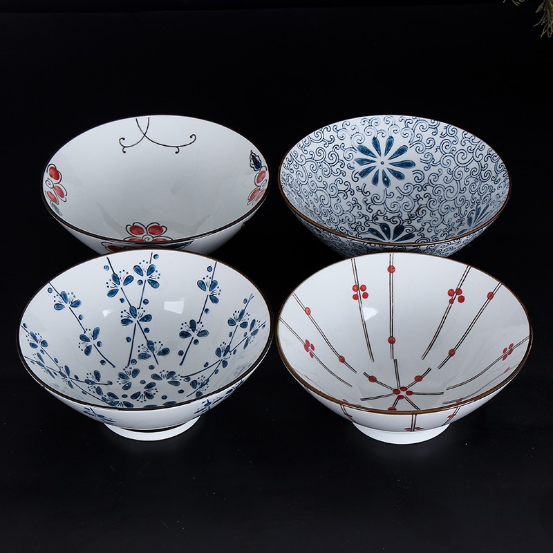 景德镇陶瓷碗米饭碗面碗汤碗大碗家用斗笠日式拉面碗喇叭形大菜碗