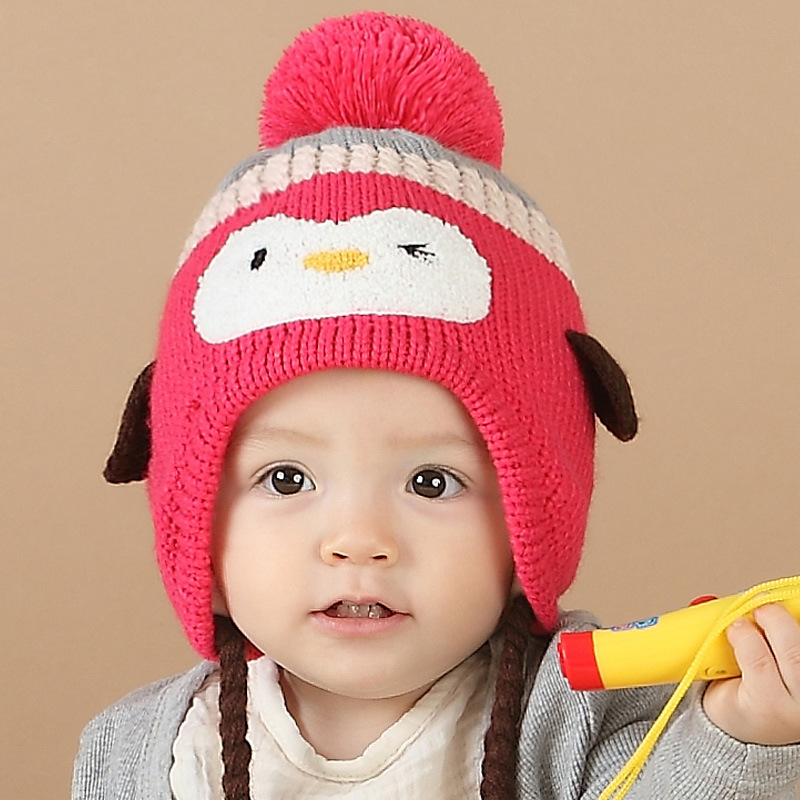 男女婴儿帽子秋冬宝宝帽子儿童套头帽6-12个月婴幼儿小孩加绒帽折扣优惠信息