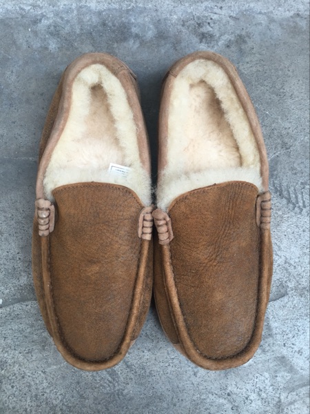 不二家 越南产 羊皮毛一体男款套脚舒适保暖司机鞋 40.5