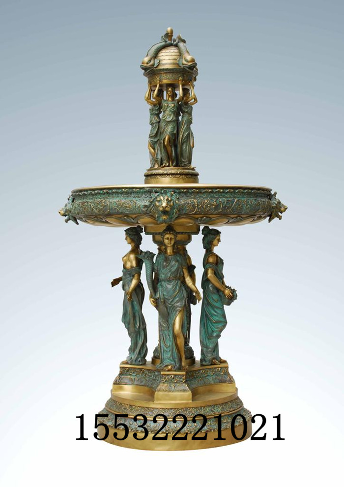 黄铜喷泉铸铜雕塑青铜欧式水景小区广场公园西方人物景观喷水小品