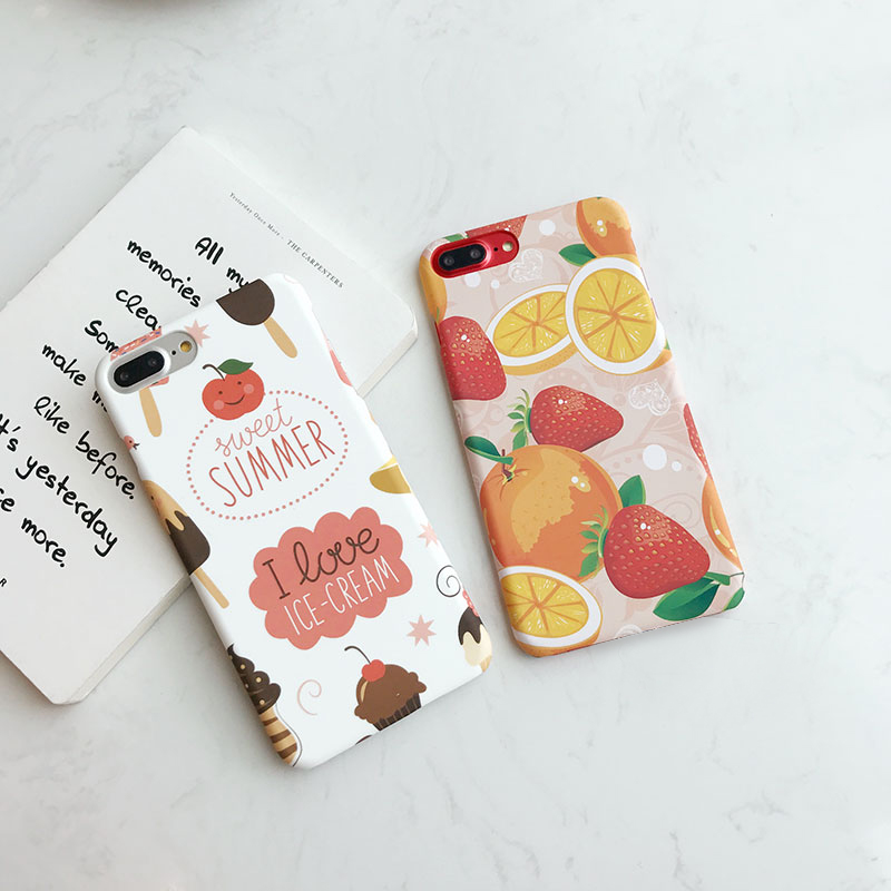 韩国小清新苹果7手机壳iphone6plus超薄磨砂保护套6s软壳西瓜水果