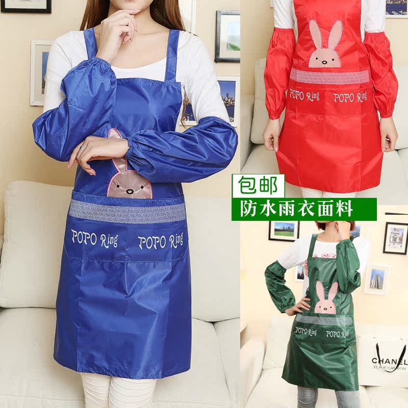 韩版雨衣布料围裙男女通用成人防水防油厨房食堂无袖工作服包邮