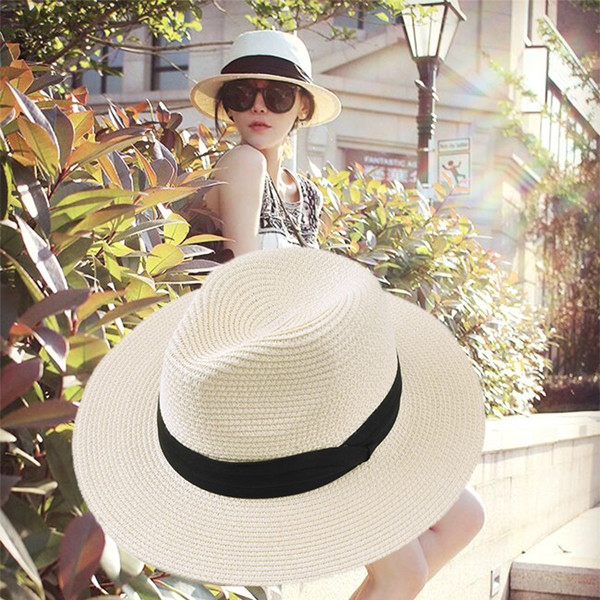 呛口小辣椒同款夏天礼帽女士夏季韩版度假沙滩帽遮阳帽白色草帽子