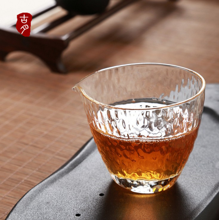 锤目纹玻璃公道杯日式分茶器耐热加厚大号茶海功夫茶具茶杯配件