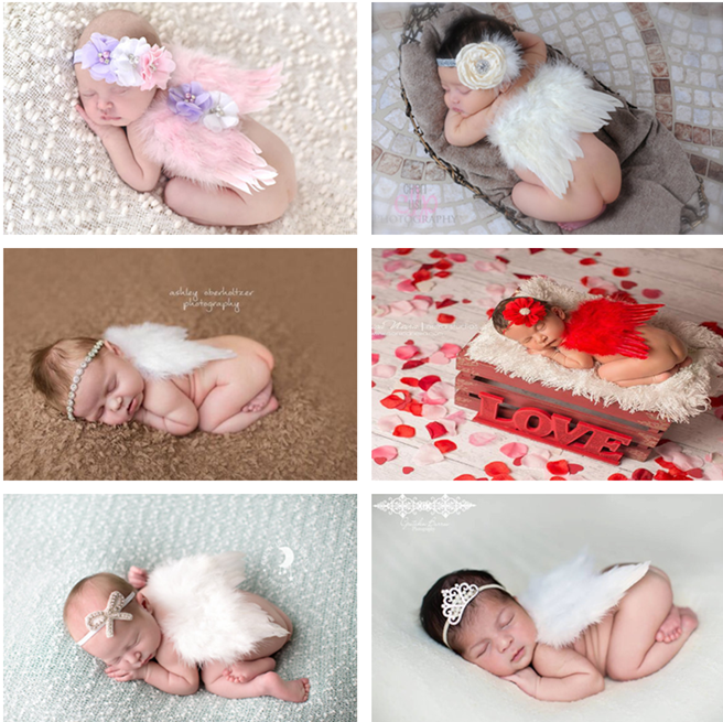欧美新款儿童摄影道具 满月百天宝宝拍照 新生儿照相天使翅膀造型折扣优惠信息
