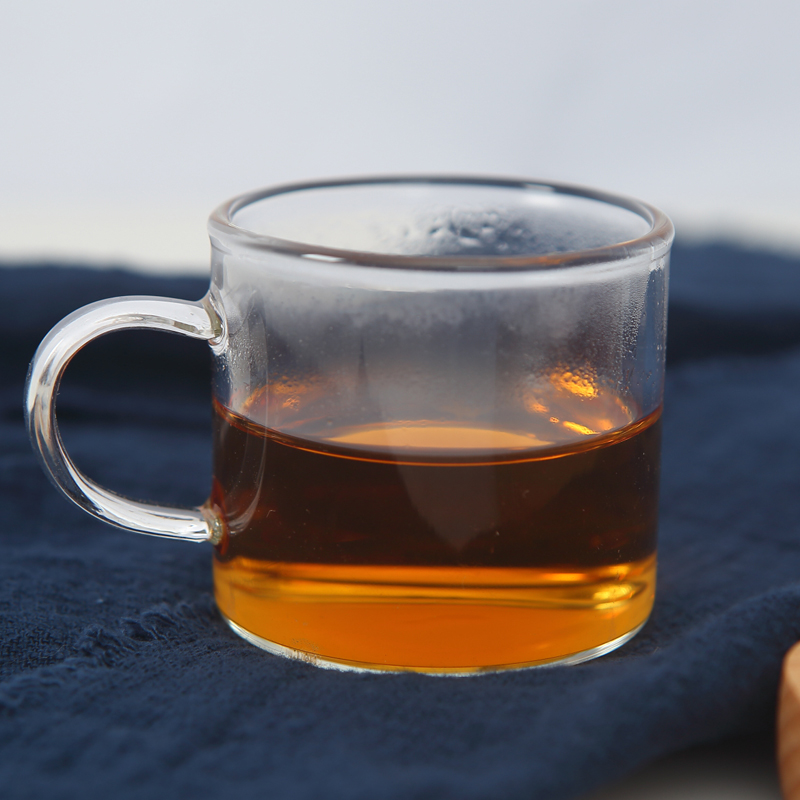 小茶杯玻璃品茗杯带把玻璃杯功夫茶具水晶可爱花茶杯子咖啡小奶杯折扣优惠信息