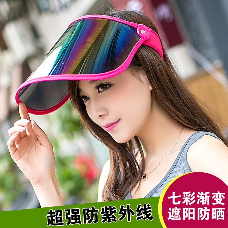 韩国版夏天太阳帽防晒帽防紫外线遮阳帽子遮脸帽空顶帽女男士骑车