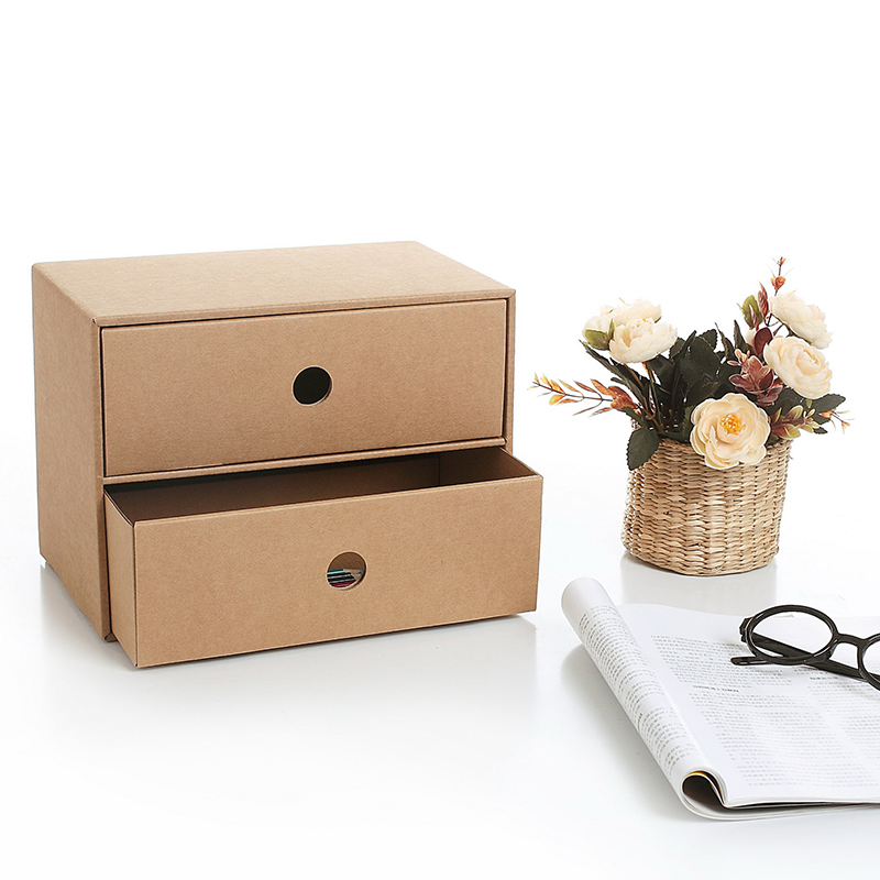 纳些盒子 纸质桌面收纳盒抽屉式办公桌创意DIY桌面文件整理盒