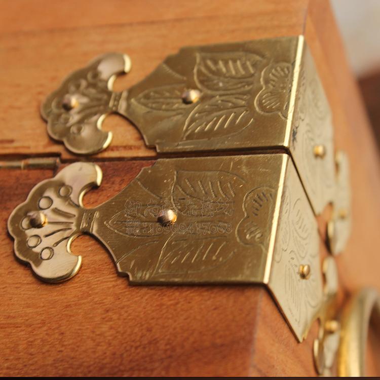 樟木箱铜护角L型角码直角连接件中式仿古首饰盒铜包边护片铜配件