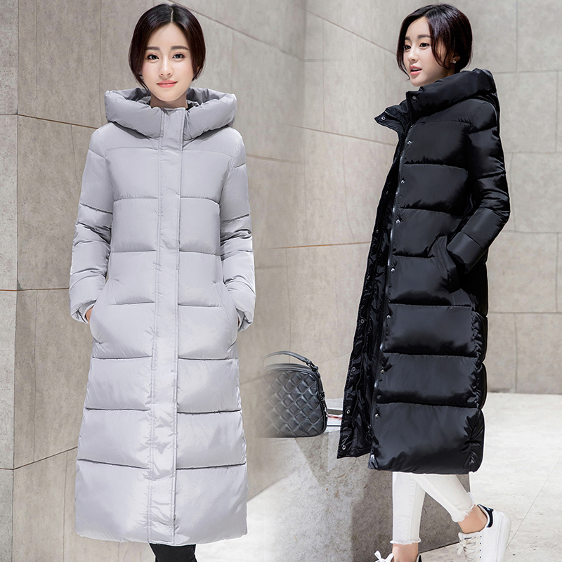 韩版棉衣女中长款过膝长大衣加厚保暖大码羽绒棉服风衣外套学生装