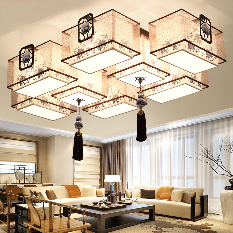 新中式成套灯具套餐现代简约客厅灯创意个性温馨餐厅卧室吸顶灯