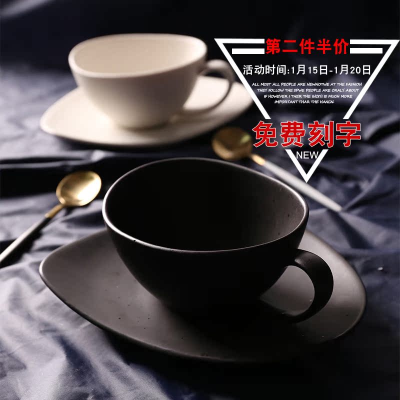 情侣咖啡杯西式陶瓷咖啡杯创意咖啡杯碟套装陶瓷马克杯定制logo