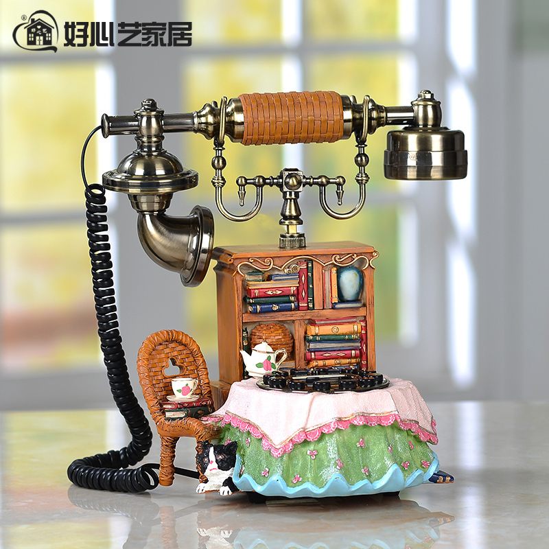 创意个性电话机座机家用时尚仿古可爱装饰来电显示固定复古电话机