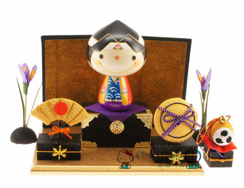 日本购 卯三郎 桃太郎 传统手工制品木偶装饰摆件