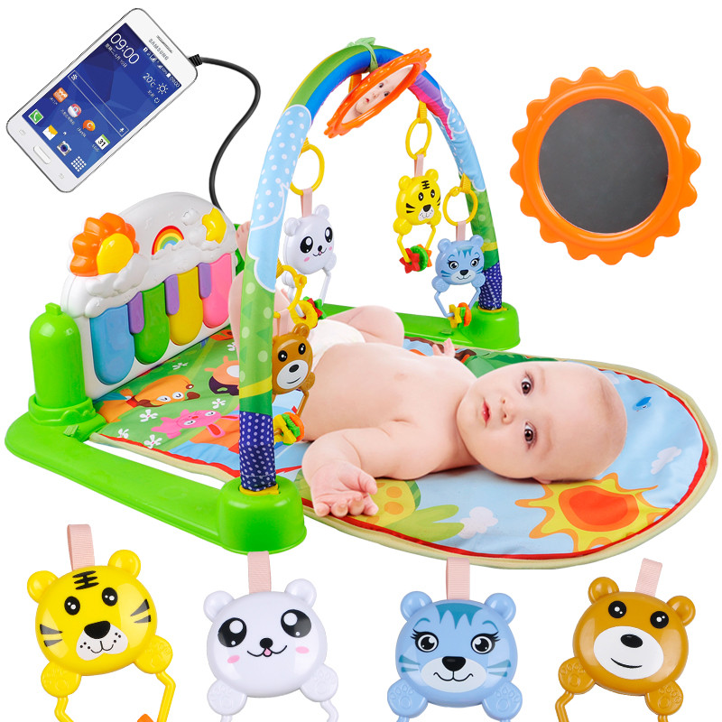 宝宝脚踏钢琴健身架音乐游戏毯新生婴儿早教玩具0-1岁3-6-12个月