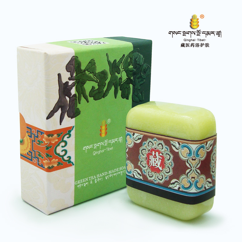 藏秘紫红盐活氧净化绿茶修复精华皂