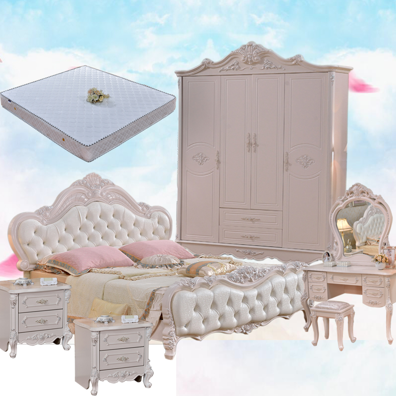 成套欧式家具套装组合卧室法式整套结婚套房实木床衣柜四六件套
