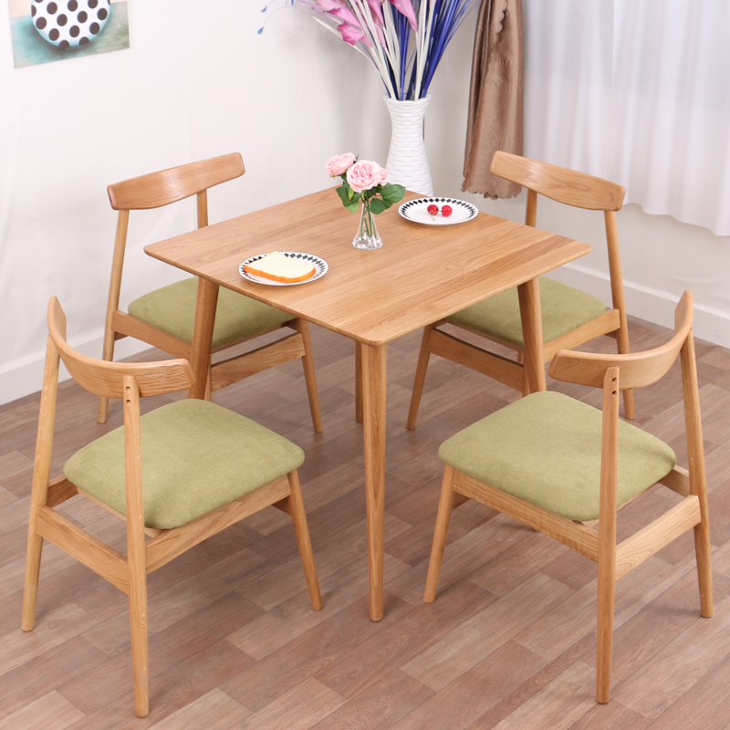 白橡创意日式正方形 小户型简约现代实木餐桌椅组合 北欧宜家桌子折扣优惠信息