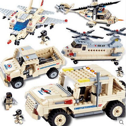 儿童益智积木玩具军事部队飞机拼装航母系列拼插男孩6-10-12岁