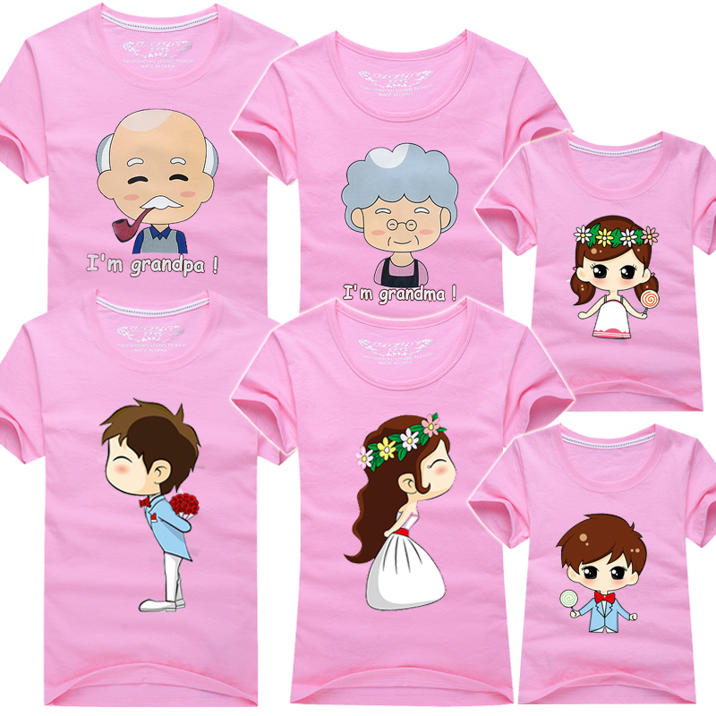 2016新款韩版亲子装夏装一家三口母子母女全家庭套装短袖纯棉t恤
