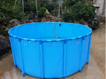 大型鱼菜共生系统设备可折叠移动循环水养鱼池超大鱼缸圆方形定制