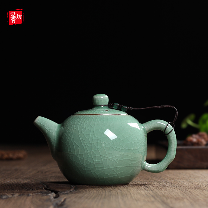 陶瓷 功夫茶具茶壶 龙泉青瓷带过滤泡茶壶 单壶 大号茶壶 泡茶器