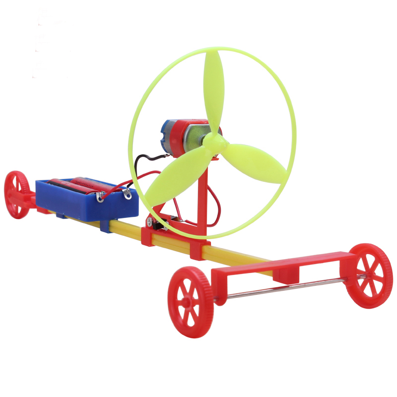 科技小制作DIY拼装动力车 学生比赛益智模型玩具F1空气桨电动赛车