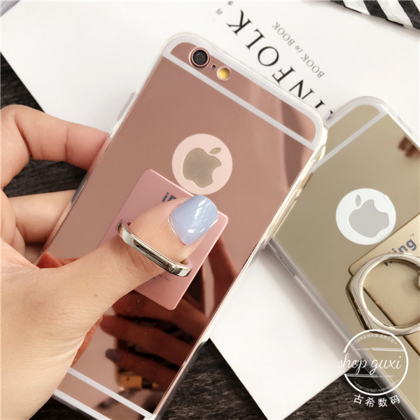iPhone7p玫瑰金手机壳带指环扣支架6plus镜面保护套苹果6s全包外折扣优惠信息