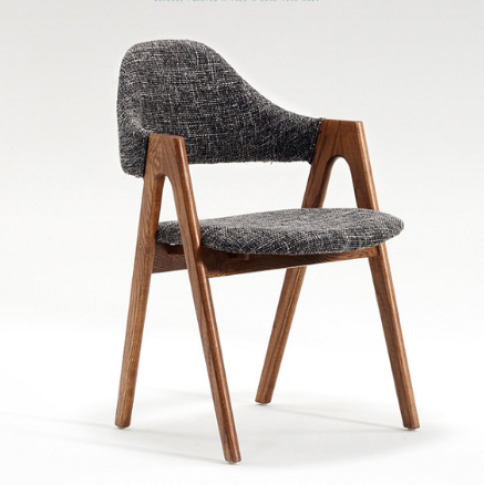 纯实木咖啡椅 水曲柳实木手扶餐椅 简约现代设计师椅部分地区包邮