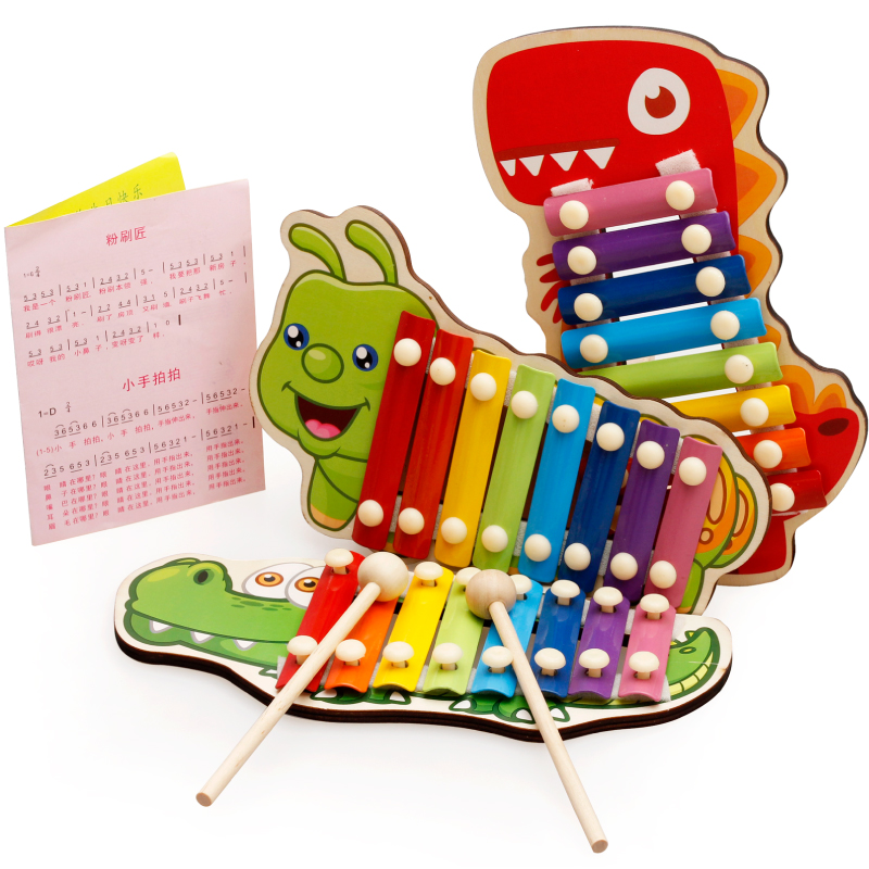 婴幼儿童益智男女孩音乐宝宝玩具积木制手敲八音敲琴1-2岁3-6周岁